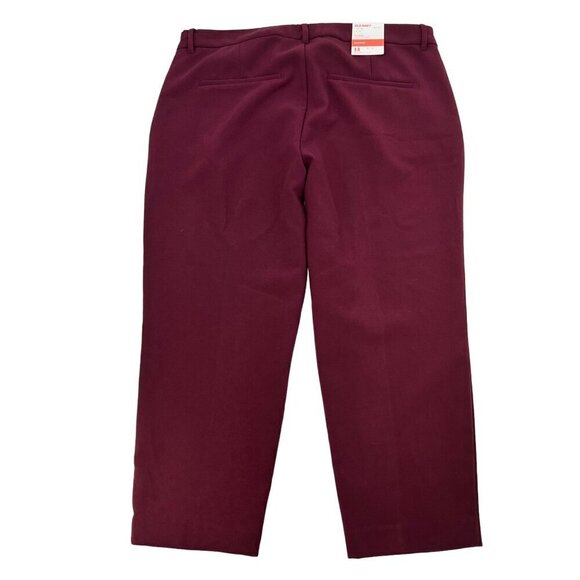 Old Navy Womens Harper Cropped Straight Leg Dress Pants Wine Sz 14 New - Picture 7 of 10